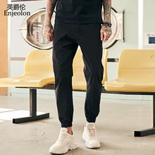 Enjeolon брендовые новые длинные прямые брюки, мужские Модные Спортивные штаны, мужские качественные штаны для сафари, крутые брюки K6850