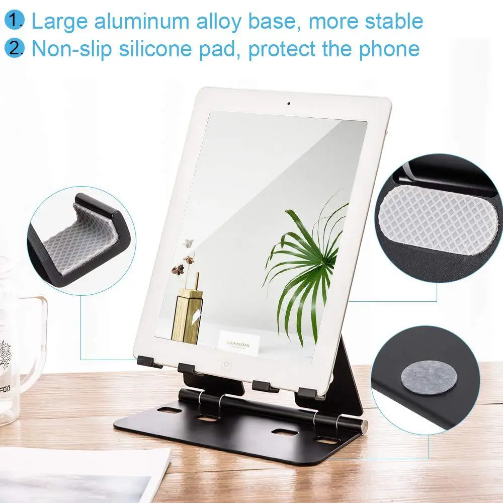 

Dual Desktop Aluminum Alloy Mobile Phone Bracket Supports Two Mobile Phones Using Portable Foldable Mobile Phone Bracket