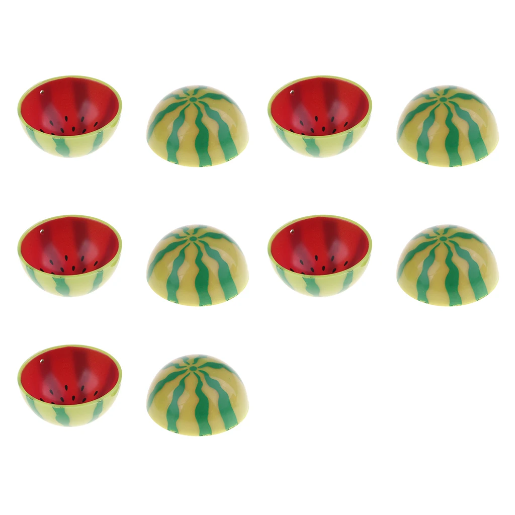 Set of 10 Pieces Miniature Watermelon Fruit Bowl Tableware for 1/6 Dolls House Kitchen or Dining Table Decor Pretend Play