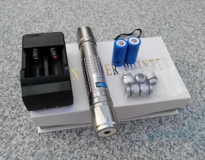 

High Power Hunting 450nm SOS Lazer Flashlight Focusable Blue Laser Pointer Burning Paper cannon Light Burn Cigars