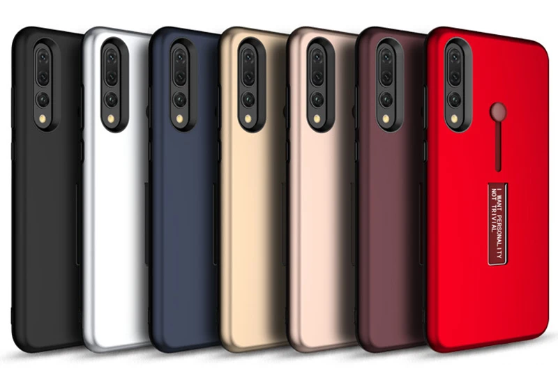 500 шт Броня Гибридный ТПУ+ PC защитный ударопрочный чехол для huawei Nova 4 Y9 Y7 Y6 Y5 P Smart Honor 8X10 кольцо для пальца чехол-подставка