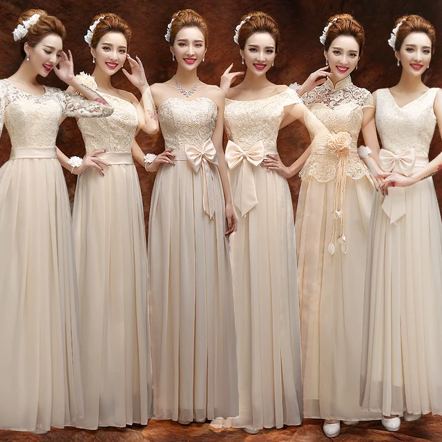 Encaje De dama De honor Vestidos 2015 Vestidos largos del