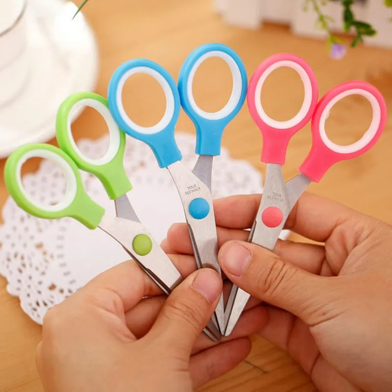 

Coloffice 1PC Candy Color Scissors Safe Multipurpose Household Cutting Paper Tools Plastic For Kid Student Office School Supply