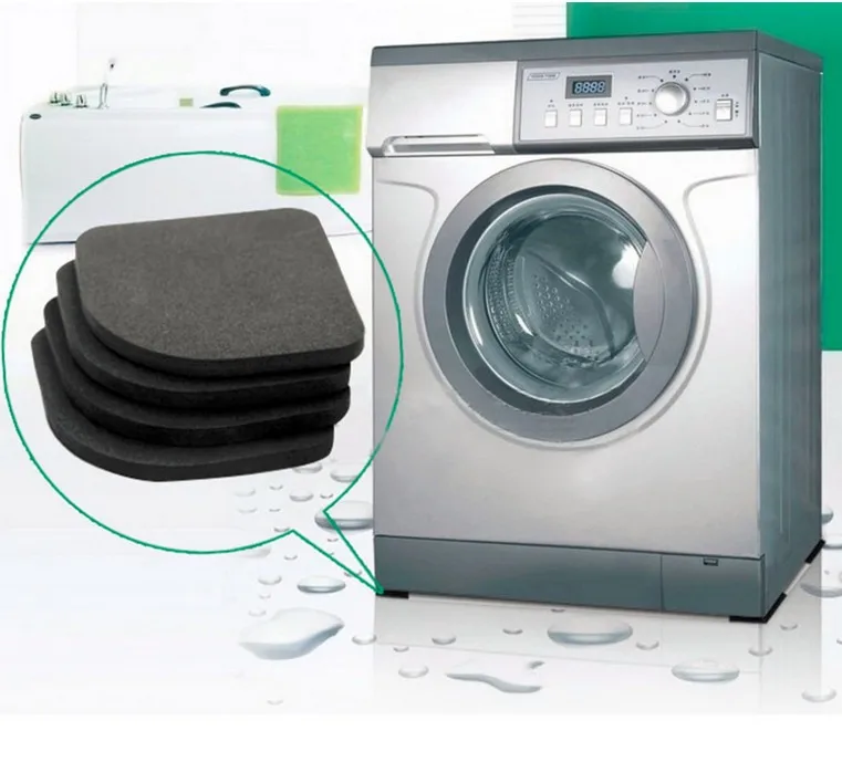 NEW 4 Pcs/Sets Washing Machine Anti-shock Pad Mute Cotton Slip Suit For Table Leg Pad Shake Proof F1505