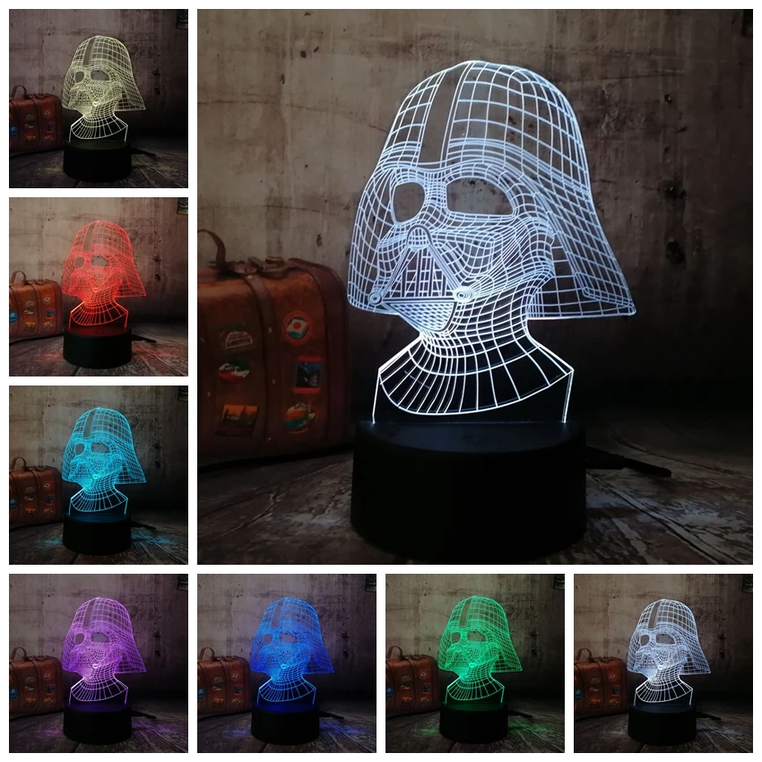  Star Wars Figure Darth Vader 3D LED 7 Colors Sleeping Night Light Touch Table Lamp Kids Birthday Ch - 32837700429