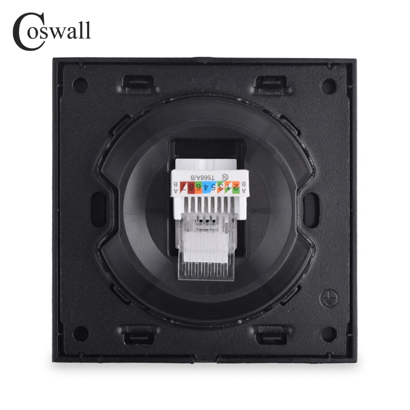 Панель из закаленного стекла Coswall RJ45 CAT5E стенная розетка для передачи данных с