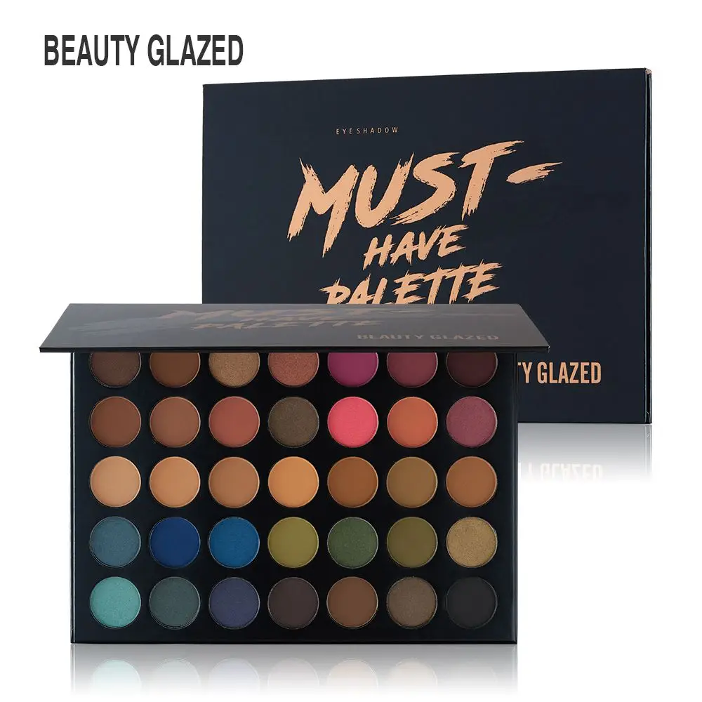 Палитра теней для век Beauty Glazed 35 цветов модные матовые студийные блестящие тени