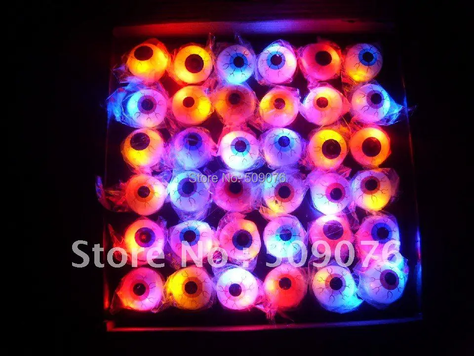

Free shipping 1152pcs/lot Fun Party Favors Flashing eyeball Party Finger Rings LED Light up Dark Halloween Party Supplies Gift