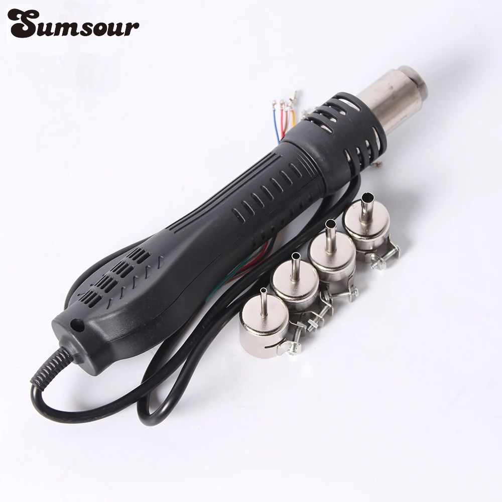 

New Arrived Heat Gun Hot Air Desoldering Gun Handle FOR 858 8858D 878A 878 Rework Soldering Station BGA Repair with 5pcs Nozzle