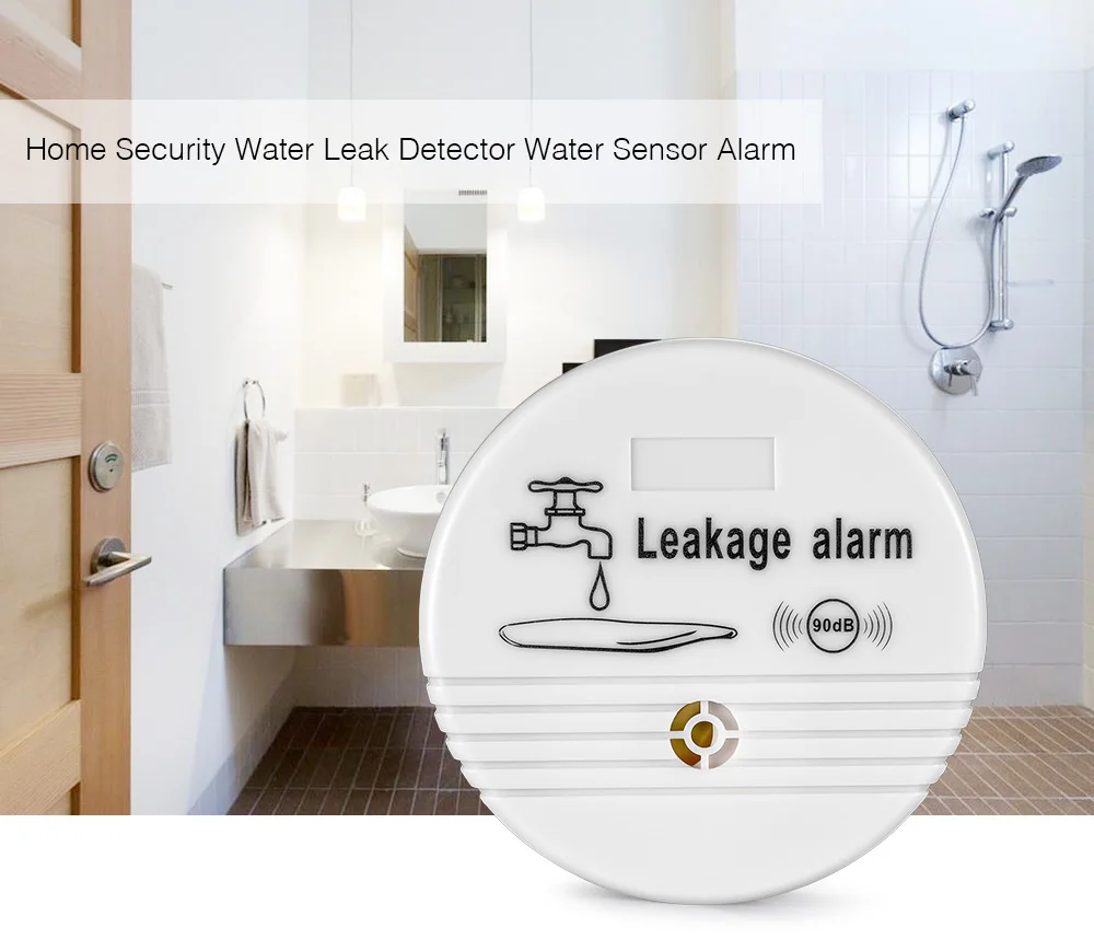 Free shipping Independent Wireless Water Leak Detector 90 dB Volume Water Leakage Alarm for Home Kitchen Toilet Floor_5