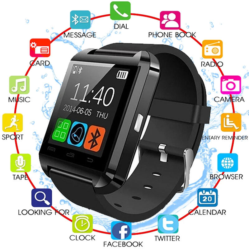 

New Smartwatch Bluetooth Smart Watch U8 For IPhone IOS Android Smart Phone Wear Clock Wearable Device Smartwach PK GT08 DZ09 A1