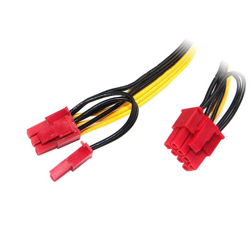 EnLabs 20CM PCIe 6pin to 2x8pin(6+2) PCI-E Power Splitter Cable,Dual PCIe 8pin Ethereum Mining Video Card GPU Power Supply Cable