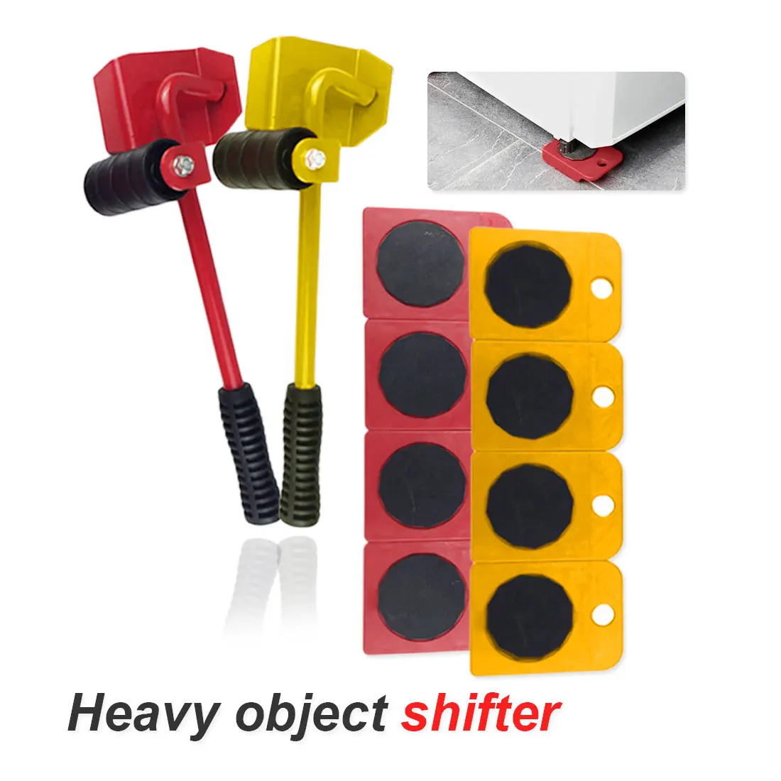 

Hand Tool Set Furniture Moving Transport Set 4 Mover Roller+1 Wheel Bar Furniture Transport Lifter Household Hand Tool Set