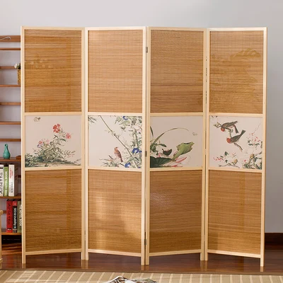 Классические Японские деревянные экраны деревянные перегородки бамбуковые складные комнатные экраны наружные перегородки занавески - Цвет: Color B
