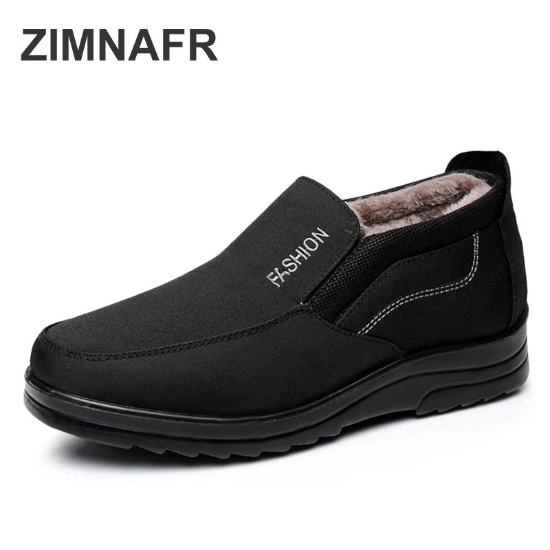 

men winter shoes 2018 new snow boots warm plus velvet thick anti-skid autumn shoes father plus size cotton keep warm shoes