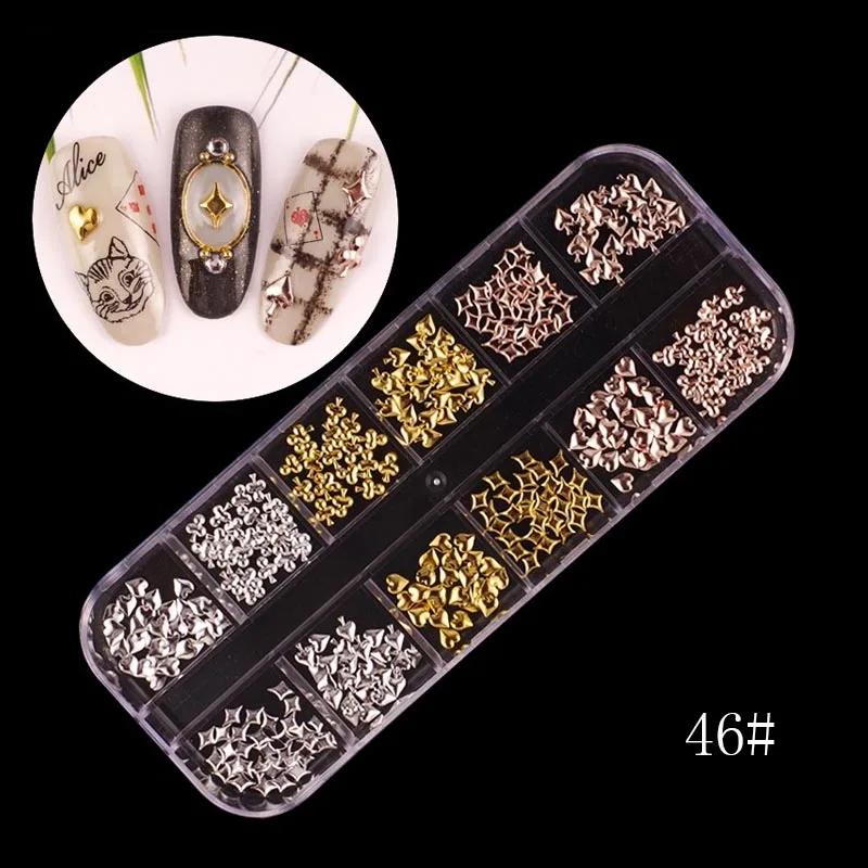 

3d nail art decorations Multi-size Metal Studs Gradient Pearls DIY Glitter Designs Manicure Nail Art 3d Decorations