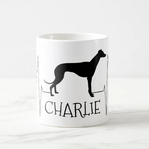 

Novelty Whippet Dog Gifts Personalised Greyhound Whippet Love Heart Beat Magic Mug Tea Cup Funny Custom Whippets Dogs Cups Mugs