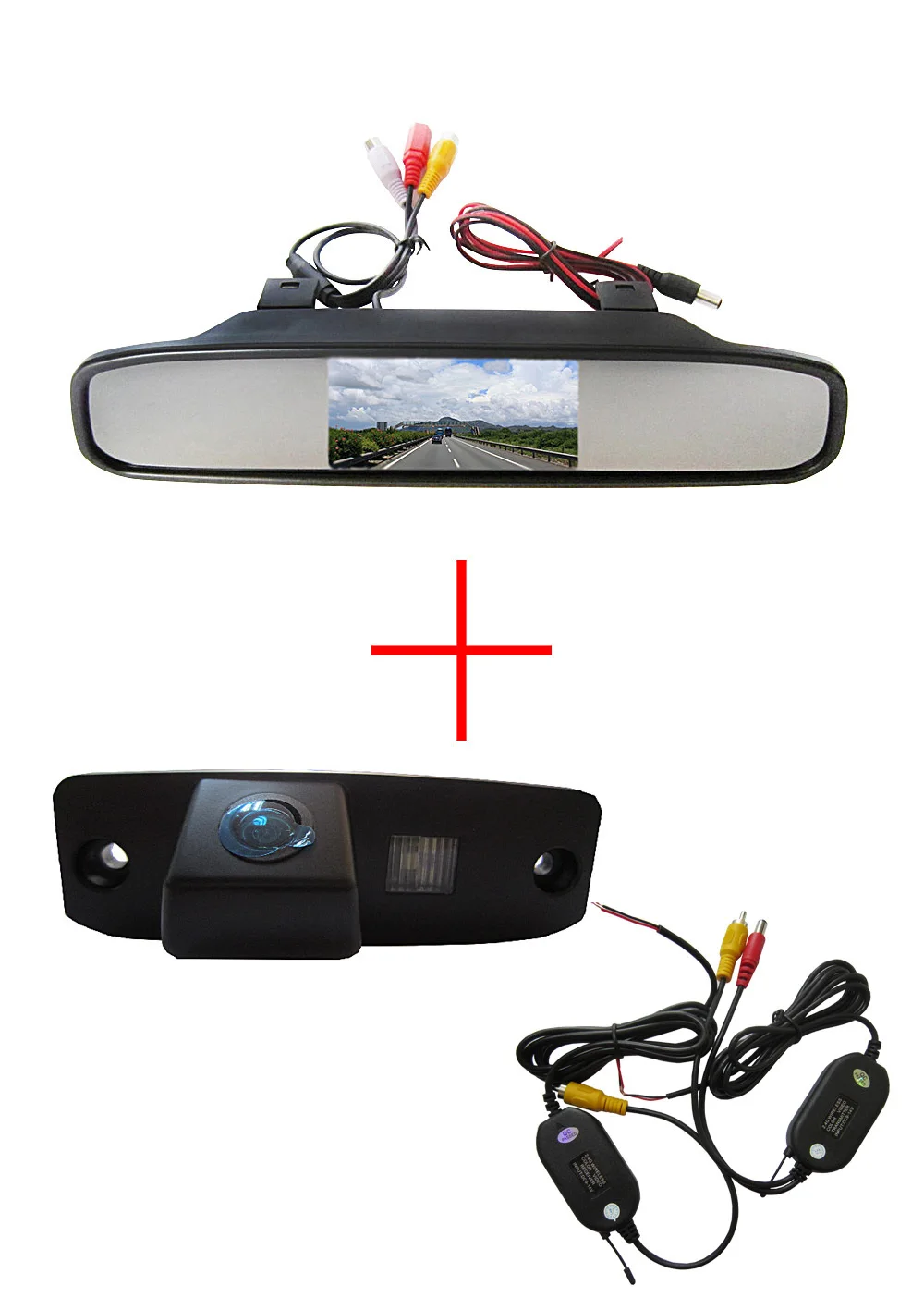 Wireless CCD Car RearView Camera for Hyundai Tucson Accent Elantra Terracan Veracruz Sonata with 4.3Inch Rearview Mirror Monitor |