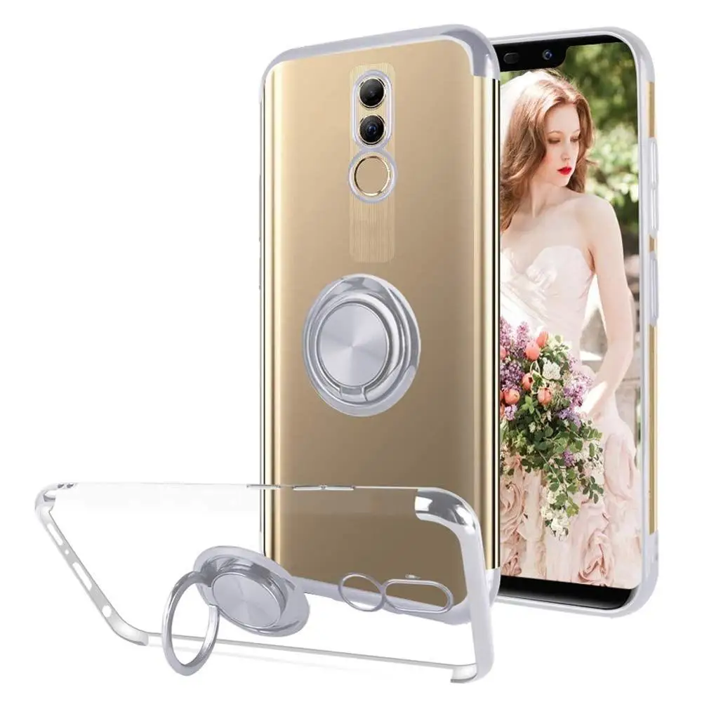 Серебристый Чехол для Oneplus 7 Pro, чехол с кольцом и подставкой, магнитное автомобильное крепление, покрытие из ТПУ, силиконовый чехол для Oneplus 6T 6 7 One Plus 7 6 Cover - Цвет: Серебристый