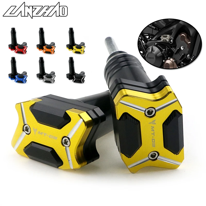 Pair CNC Aluminum Frame Sliders Fairing Engine Tank Protectors Crash Pads Modified Accessories for YAMAHA MT09 2015 2016 | Автомобили и