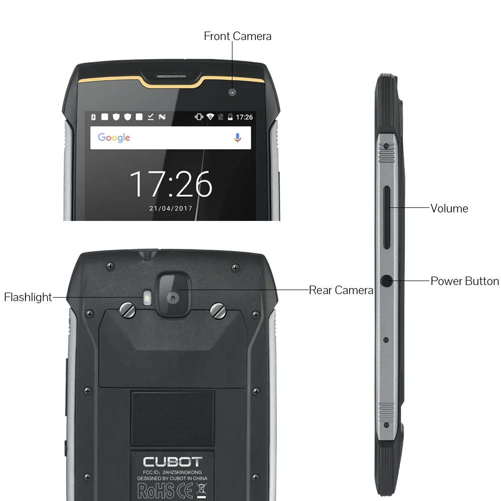 Cubot KingKong IP68 водонепроницаемый прочный смартфон 4400 мАч с большой батареей 3G двумя