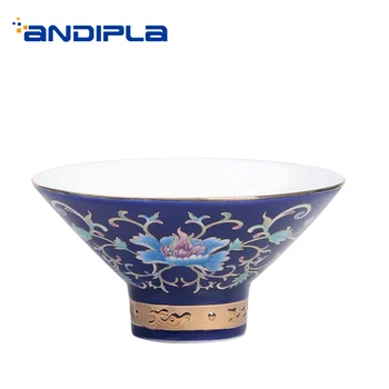 

85ml Jingdezhen Hand-painted Gold Creative Tea Cup Ceramic Porcelain Choi Cup Chinese Kung Fu Tea Set Hats Cup Small Sake Bowl