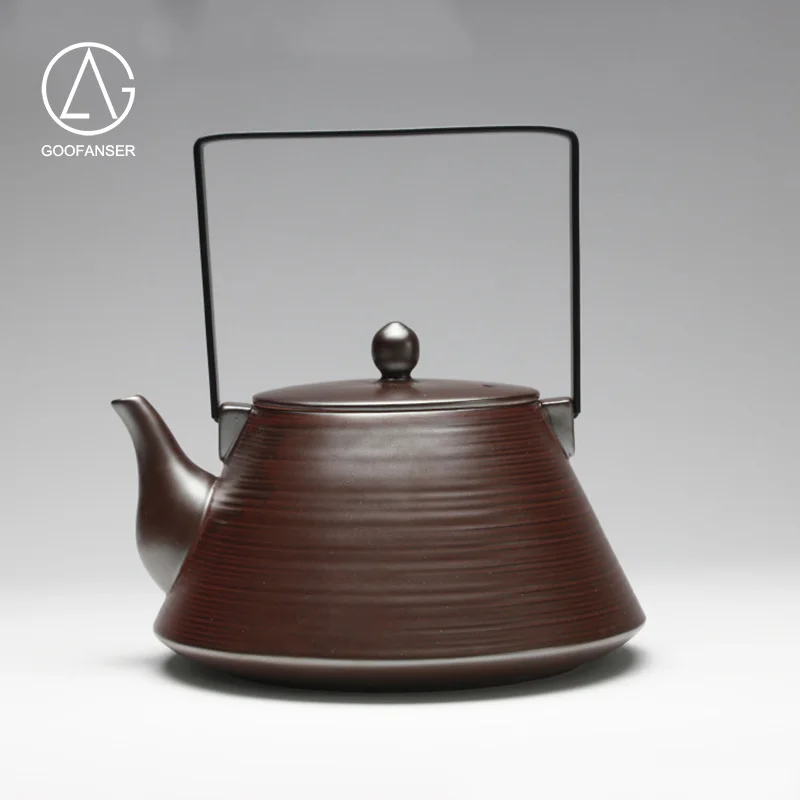 Goofanser A Fine Ceramic Pot With High Temperature And Boiling Tea Mushroom Is Red/Black | Дом и сад