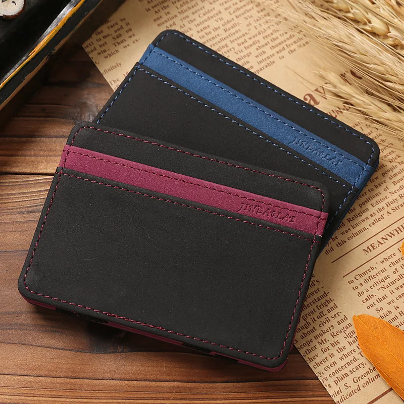 

Raged Sheep Men Leather Money Clips Wallet Para Carteras Hombre Card & ID Holder Clamp Money Case Magic Bag With A Spring Belt