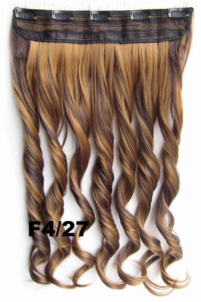Clip in on wavy curl hairpieces clip in hair extension Heat Proof hair
