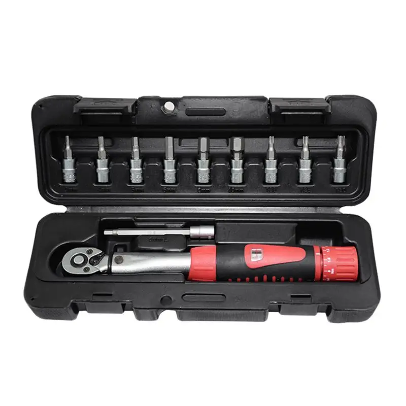 

1/4" 2-24Nm Adjustable Bike Torque Wrench Set Bicycle Repair Tool Kit Manual Ratchet Spanner Hand Tools Wrench