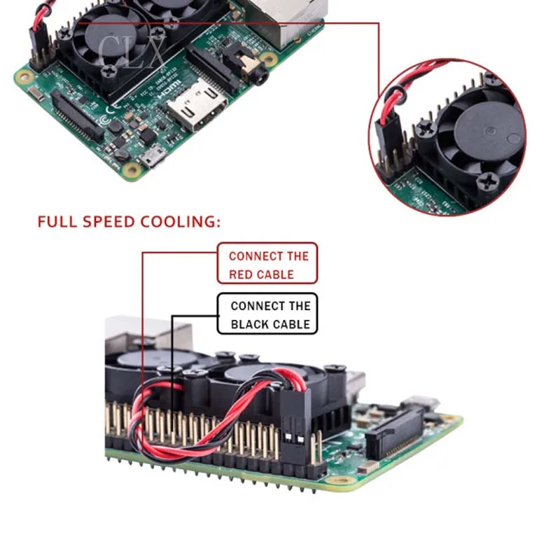 Raspberry Pi 3 Model B+(плюс) двойной вентилятор системы охлаждения модуль с радиатором для Pi3 B+/NESPi случае