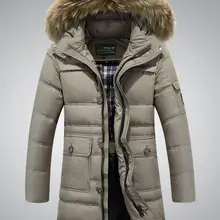 M~ 4xl Плюс Размер осень зима прямой мужской белый утиный пух куртки и пальто искусственный мех воротник Повседневная брендовая одежда