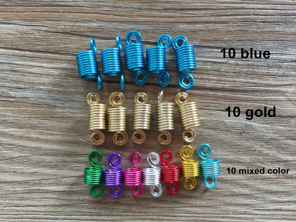 Details about / 10Pcs Hair Braiding Dread Dreadlock Bead Cuff Sliver 8mm Hole Tube Clip Fashion