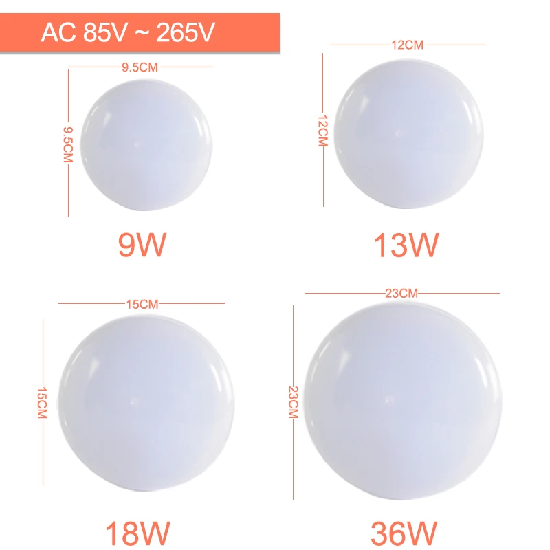 LED Panel Lamp LED Ceiling Light 36W 24W 18W 13W 9W 6W AC85-265V round ceiling light Surface Modern led Lamp for indoor lighting - Цвет корпуса: Round A