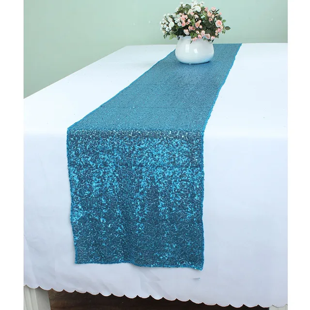 30 X 240 Cm Teal Blue Glitz Sequin Table Runners For Wedding Event 30 X 240 Cm Teal Blue Glitz Sequin Table Runners For Wedding Event Party Banquet