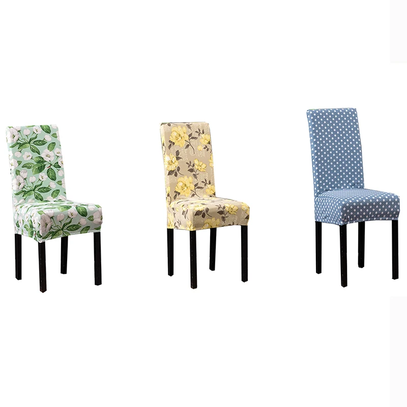 

Flower Printed Chair Cover Spandex Stretch Chair Seat Cover Dining Room Seat Case Restaurant Banquet Hotel Chair Slipcover