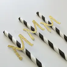 Дешевая персональная буква С золотыми буквами. Празднование дня рождения, юбилей, день рождения, выпускной. соломинки для чайной вечеринки