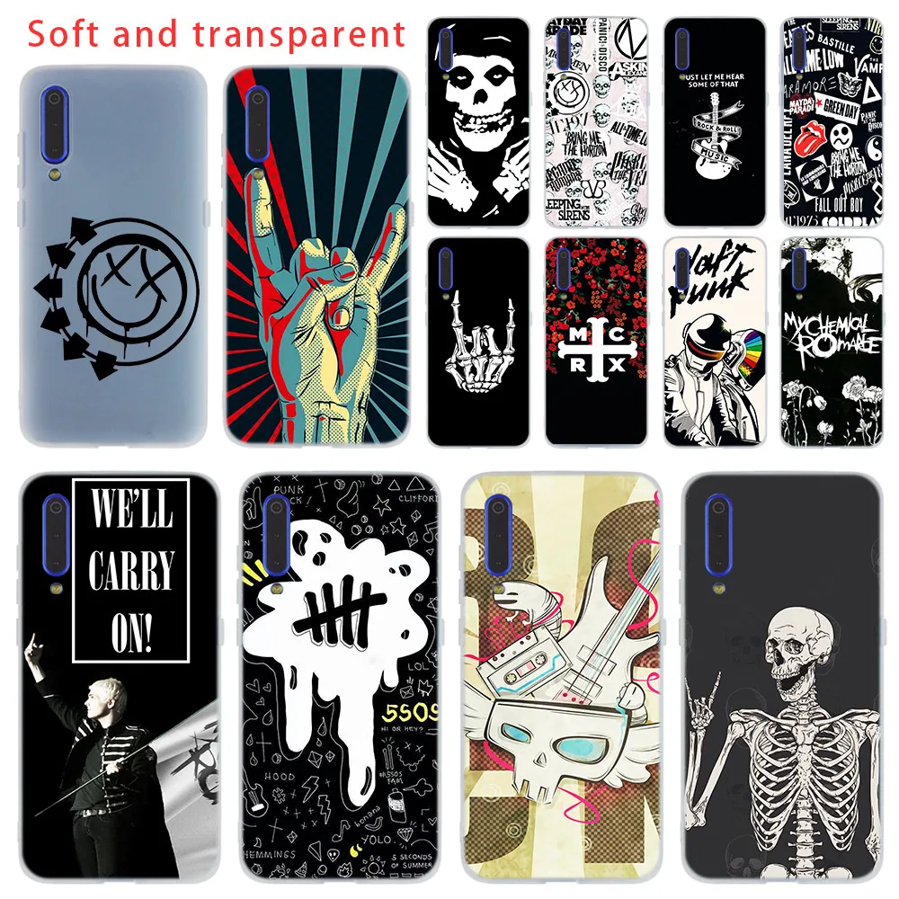 

Punk Rock Cover Cases soft TPU phone For Xiaomi 9 8 Mi 6 5X lite se A1 A2 For Redmi Note 7 6 5 Go coque