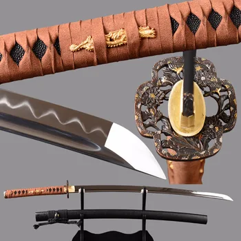 

Cutting Practice Japanese Sword Samurai Katana 1095 Carbon Steel Clay Tempered Sharp Full Tang Blade Espadas Long Knife