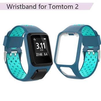 

Two-tone Soft Silicone Replacement Wrist Band Watch Strap for TomTom Runner 2 GPS Watch Fitness Tracker Watchband Accessories