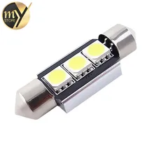 wholesale 10pcs 39mm 3 SMD 5050 Pure White Dome Festoon CANBUS OBC No Error Car LED Light Bulb c5w led car