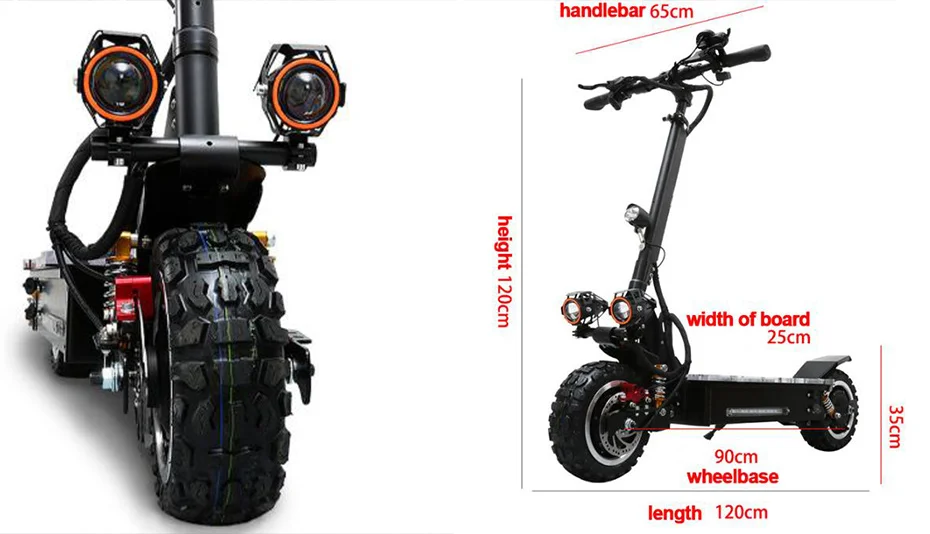 60V3200W электрический скутер 11 дюймов Off Road 80 км/ч батарея Электрический мотор взрослый kick e скутер складной patinete electrico adulto
