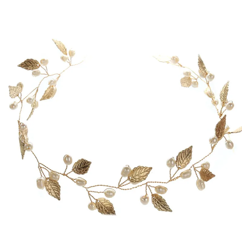 Luxury Brand Hair Jewelry For Bride Crystal Pearl Delicate Metal Leaf Wedding Tiaras Korean Headdress Headband Hair Accessories - Image 2