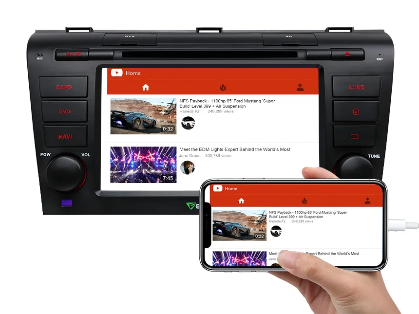 Excellent 7" Octa-Core Android 8.0 Car DVD Multimedia Navigation GPS Radio for Mazda 3 2004 2005 2006 2007 2008 2009 with Split Screen 4