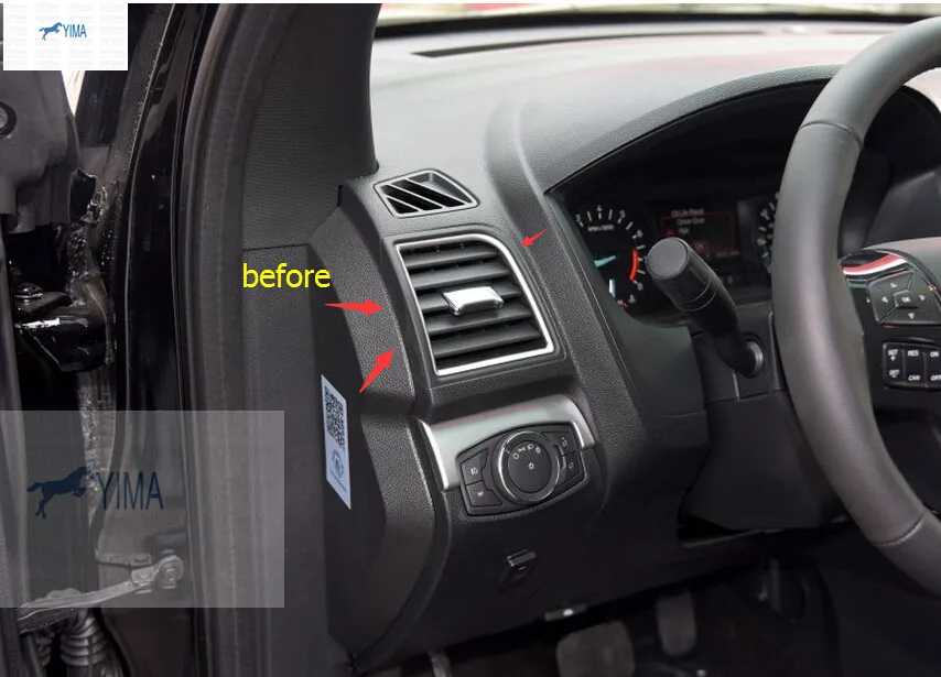 New Style ! ABS / Side Air Condition Vent Outlet Cover Trim Molding Garnish Interior 2 pcs For Ford Explorer 2016 2017