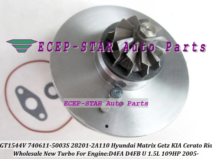 GT1544V 740611-5003S 28201-2A110 740611 782403 Turbocharger Turbo CHRA Cartridge For HYUNDAI Matrix Getz KIA Cerato Rio 05 D4FA D4FB U 1.5L 109HP (5)