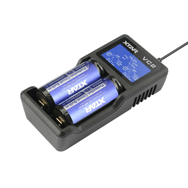 Новая версия XTAR VC2 зарядное устройство для 10440/16340/14500/14650/17670/18350/18490/18500/18650/18700/26650/22650/зарядка аккумулятора