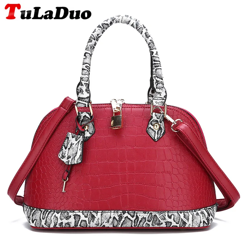 

Brand Designer Simple Women Handbags Leather Tote Bag Zipper fashion hard shell bag Luxury Alligator Female Shoulder Bag bolsa