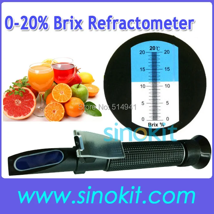 

Free Shipping Cheap ABS 0-20% Brix Hand-held Plastic Refractometer P-RHB-20ATC Black