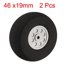Uxcell Hot Sale 2pcs 46x3.1x19mm Gray Plastic Hub Black Foam Wheel Toy Car Wheel for RC Remote Control Airplane High Quality